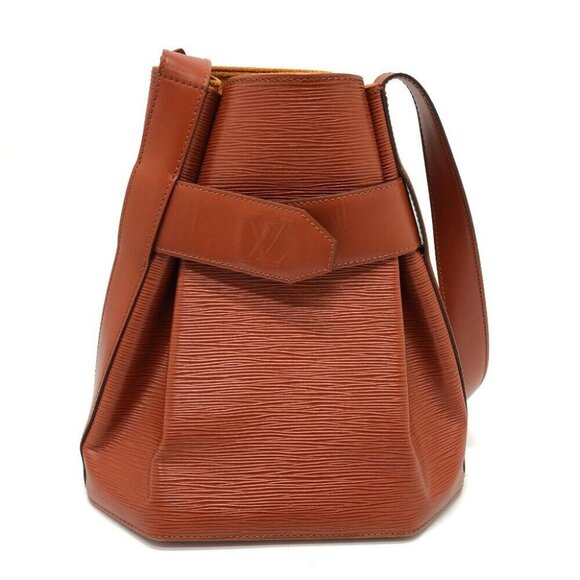 Auth LOUIS VUITTON M80193 Epi Sac DePaul GM Shoulder Bag Brown/GoldHardware